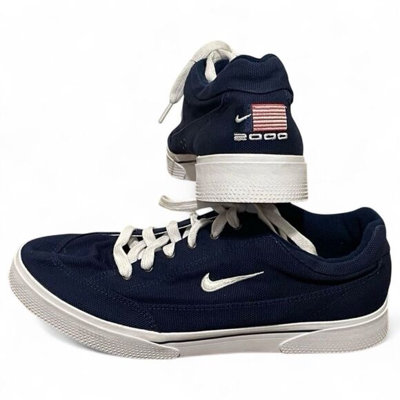 Vintage Nike GTS Canvas Plus 2000 Olympics USA Sneakers Blue White Size 11.5
